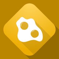 Vector icon of Scrambled Eggs with a long shadow