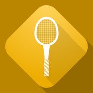 Vector icon of Tennis Racket with a long shadow