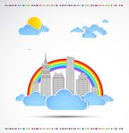 Sky-scraper City theme background Good weather