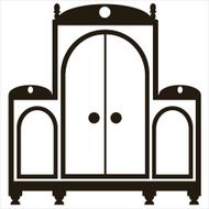 furniture icons of buffet isolated on white background