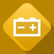 Vector icon of Car Accumulator with a long shadow