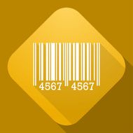 Vector icon of Barcode Sign with a long shadow