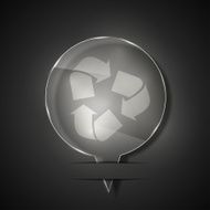 Vector glass recycle icon on gray background Eps 10