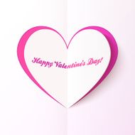 Pink cutout heart Valentine's day greeting card N2