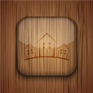 Vector wooden app icon Eps10 N16