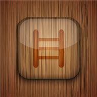 Vector wooden app icon Eps10 N17