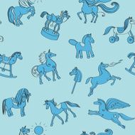 toy horses doodles pattern N2