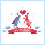 Watercolor hares N2