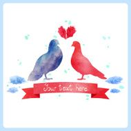 Watercolor pigeons N2