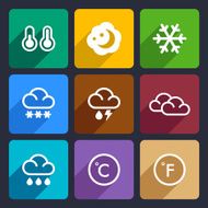 Weather flat icons set 28