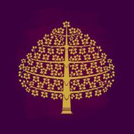 Tree symbol Asia style vector illustration