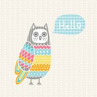 Vecctor illustration with colorful owl