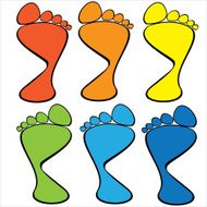 colorful set of human footprints