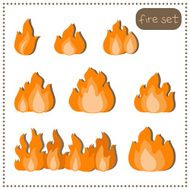 Set fire isolated on a white background