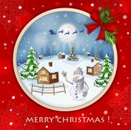 Christmas ball with winter landscape