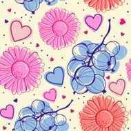 Food seamless flowers fruit and berries N2