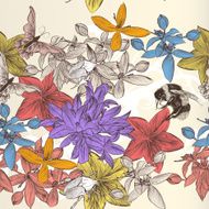 Beautiful seamless wallpaper pattern with flowers