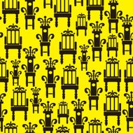 icons of furniture on seamless pattern
