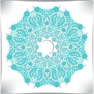 Snowflake invitation card on paper background with lace N2