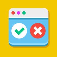 Vector Browser Accept Decline Icon
