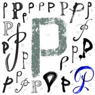 Vector alphabet Letter P