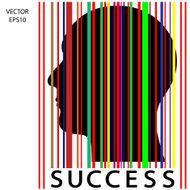 Silhouette of a head with bar code