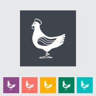 Chicken single flat icon