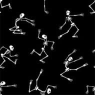 Seamless pattern with skeletons