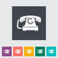 Vintage phone flat icon