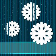 Winter background with paper snowflakes