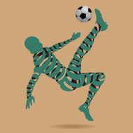 Abstract soccer player with a ribbon N2