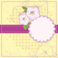 Vintage Floral Frame With Blooming Petunia