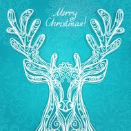 Merry Christmas background with deer N2