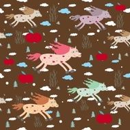Seamless horse pattern