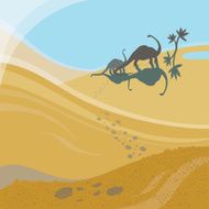Two Walking Dinosaures