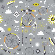 Dreamcatcher magic seamless pattern