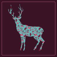 Patterned deer silhouette