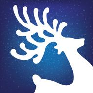 reindeer winter background stars and snow N3