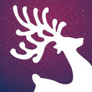 reindeer winter background stars and snow N4