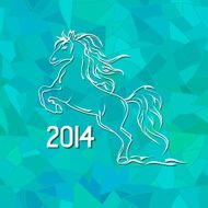 Illustration with New Year 2014 symbol of horse