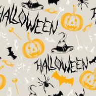 Seamless pattern with halloween decoration elements N2