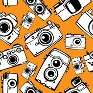 vintage film photo cameras vector seamless pattern N3