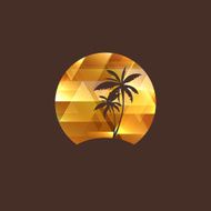 illustration with diamond tropical island