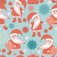 Christmas and New Year retro seamless pattern