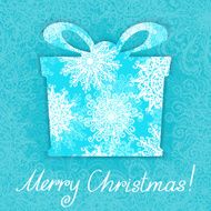 Merry Christmas background with a gift