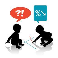 babies drawing a recession business graph N2
