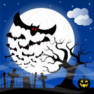 bats against the full moon N10