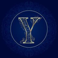 Vintage floral alphabet letter Y
