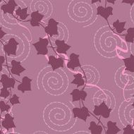 Leaves of ivy and ribbons on seamless pattern