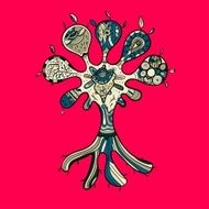 Abstract tree illustration with ornaments for your design N3